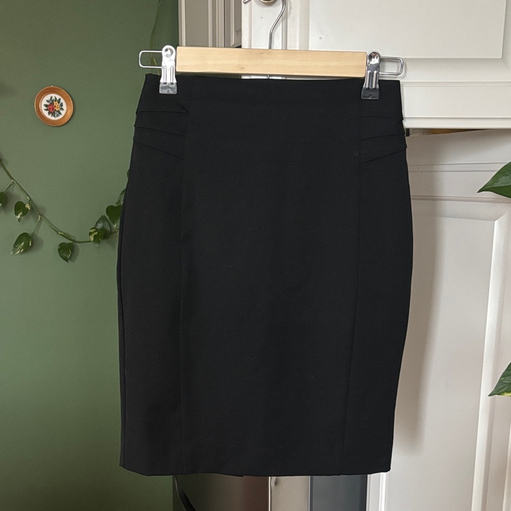 Express Black Pencil Skirt with Subtle Waist Panels